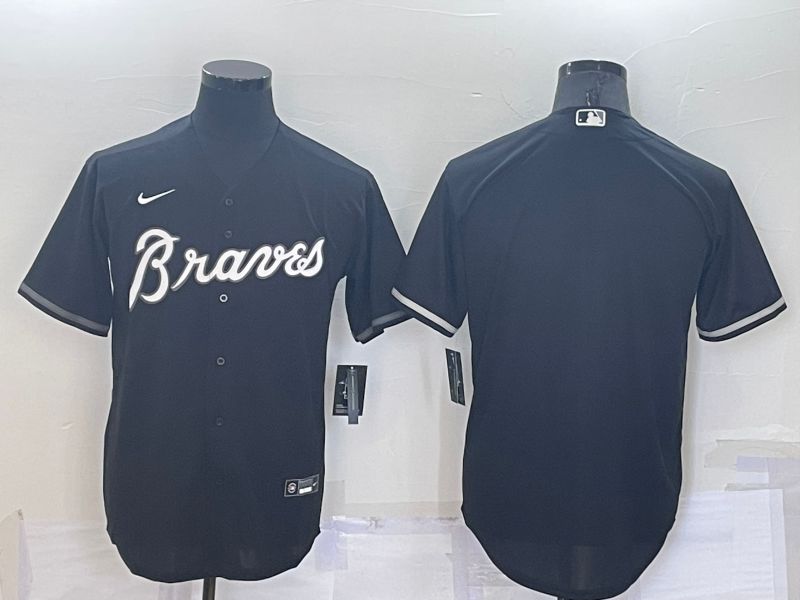 Men Atlanta Braves Blank Black Throwback Nike 2022 MLB Jersey->arizona diamondback->MLB Jersey